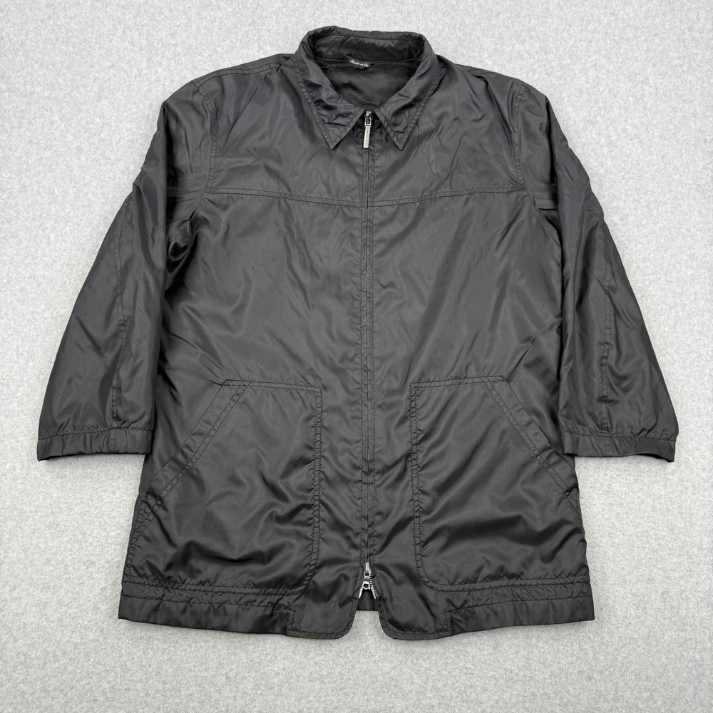 Versace Jacket Mens 48 Black Classic V2 Windbreaker Full Zip Medusa Lining Italy